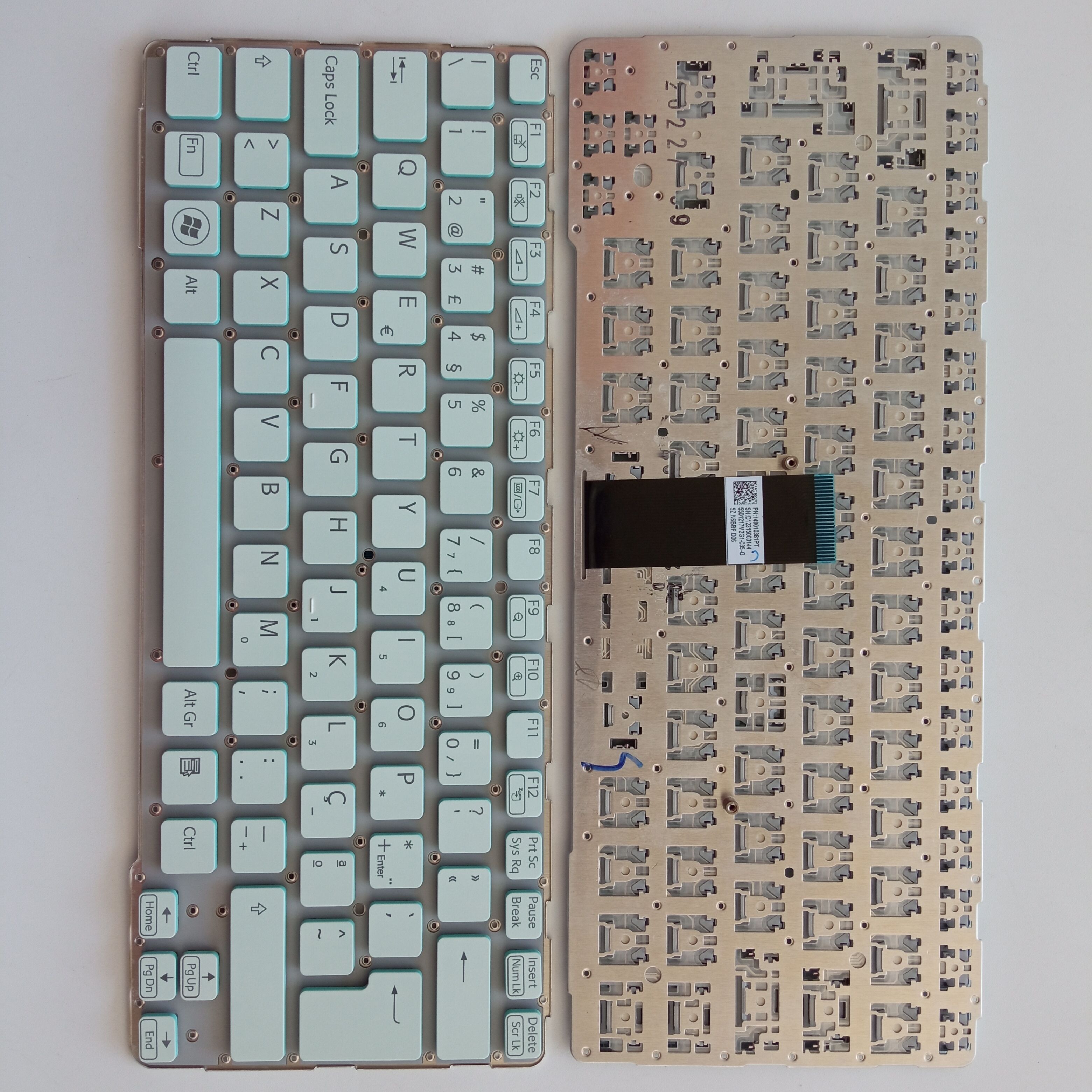 Picture of New Replacement Laptop Keyboard For SONY SVE14A WHITE Green Side PO Layout